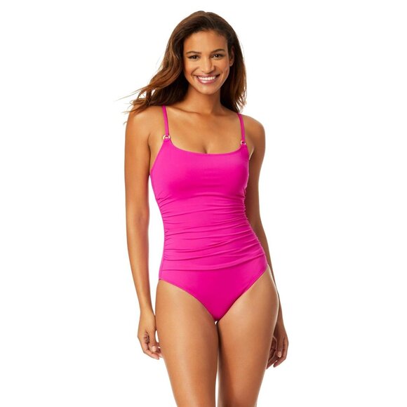 Anne Cole Womens Convertible High Waist Swim Bottom MYMB36001 Hibiscus Pink M - Picture 5 of 9